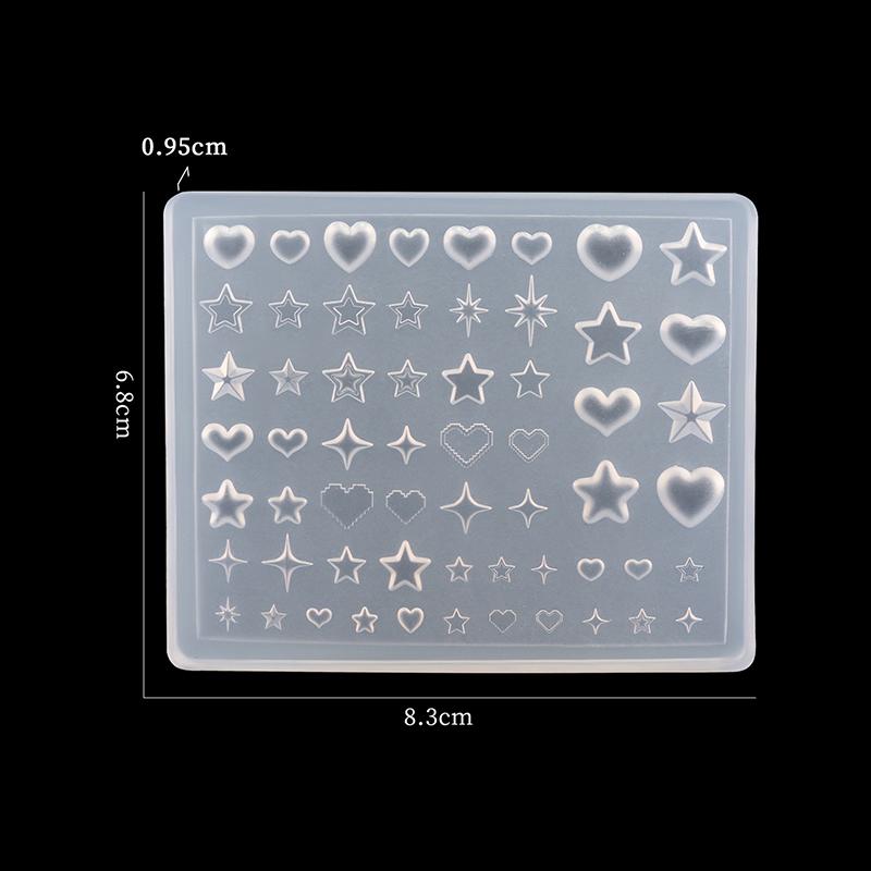 3D Bowknot Silicone Nail Mold Flower Petals Butterfly Heart Diy Design Manicure Template Carving Nail Art Stencil Tool