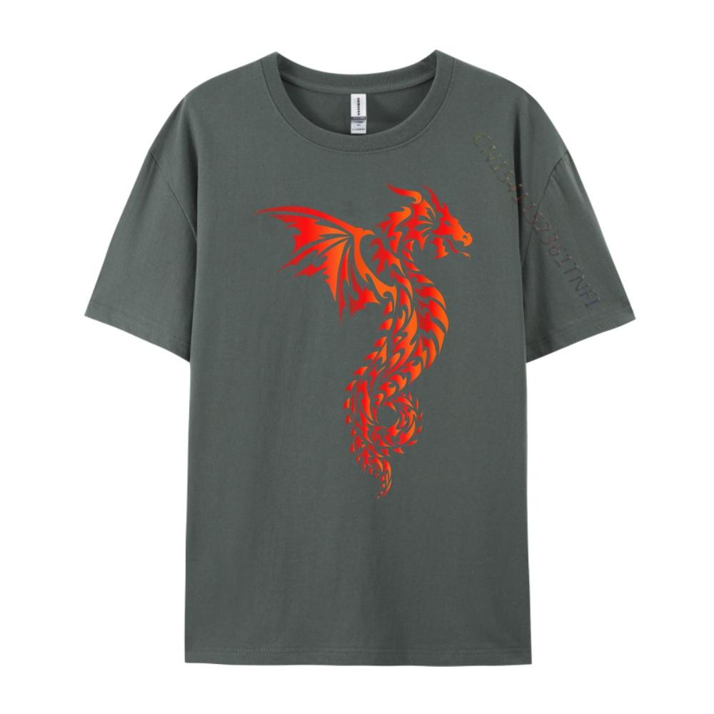 Dragon Tribal Mythical Legendary Creature Folklore Blue And White Graphic T Shirts Men's Clothing Funny