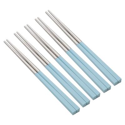 Raonnuri Pick Me Color Children's Chopsticks Only 5p Set, Basic Blue (BL), Single Item