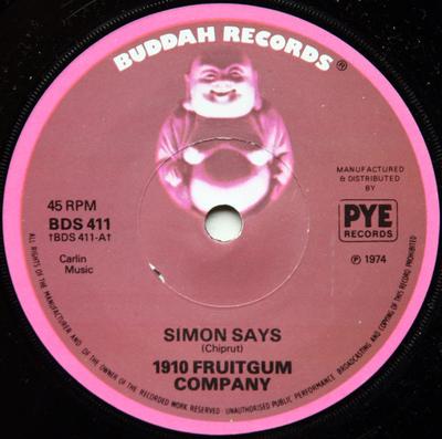 Disque 7 pouces 1910 FRUITGUM COMPANY - Simon Says  BDS411 Buddah Records 1974 UK Rock Occasion