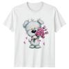 Puppy With Roses Flowers Unisexs TShirt Unisexs Tee Graphic Unisex Top