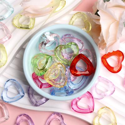 DIY DIY Accesorios Cuentas Sueltas Artesanales Para Hacer Joyas Cuentas de Corazón Hueco Color Caramelo Suministros Hechos a Mano 40pcs Acrílico