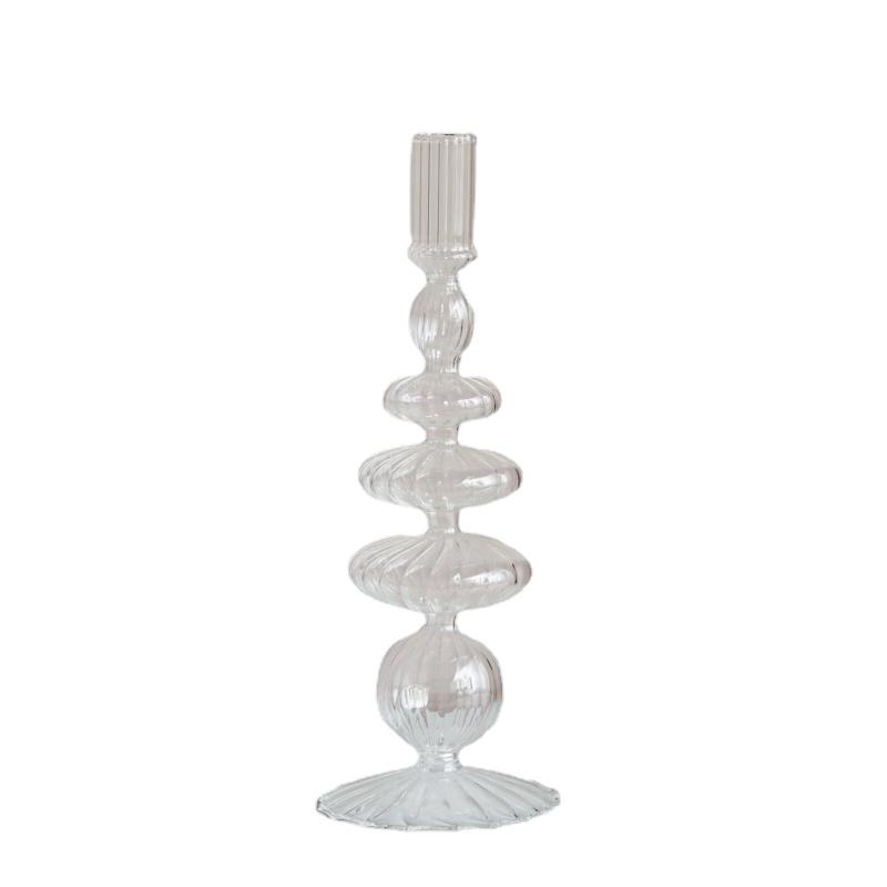 Glass Candle Holders Nordic Decor Taper Candle Holder Candlesticks for Home Wedding Room Decoration Party Vase Home Decor