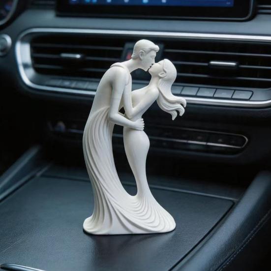 Hochzeitstag Geschenk für Paar 3D Gedrucktes Kuss-Ornament, Moderne Minimalistische Liebesstatue, Abstrakte Figur Romantische Skulptur Zuhause Wohnzimmer
