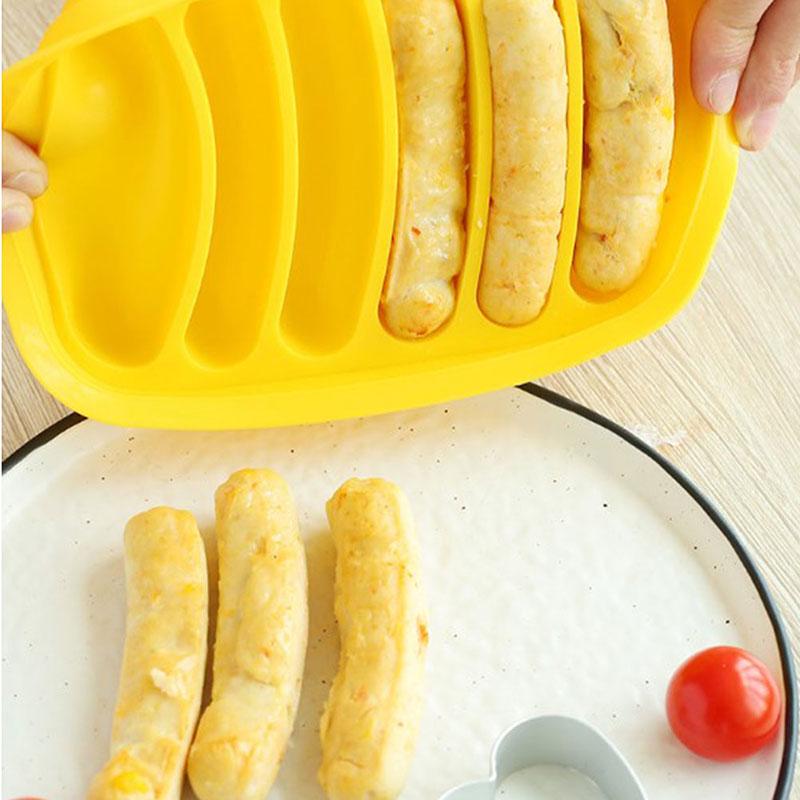 6 Cavity Silicone Sausage Mold Homemade Ham Dog Baking Egg Food Mould