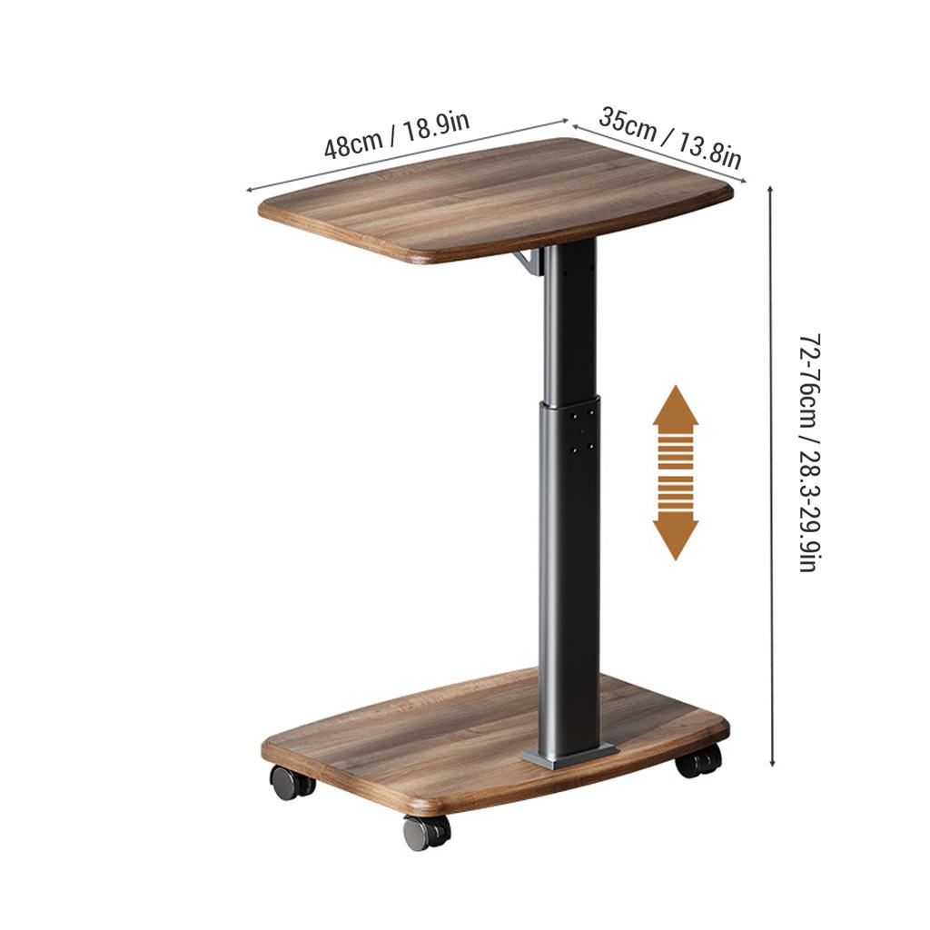 Küçük Alanlar İçin Bilgisayar Masası Kompakt Kaldırma Masası Tekerlekli Masa Çift Katmanlı Ayarlanabilir