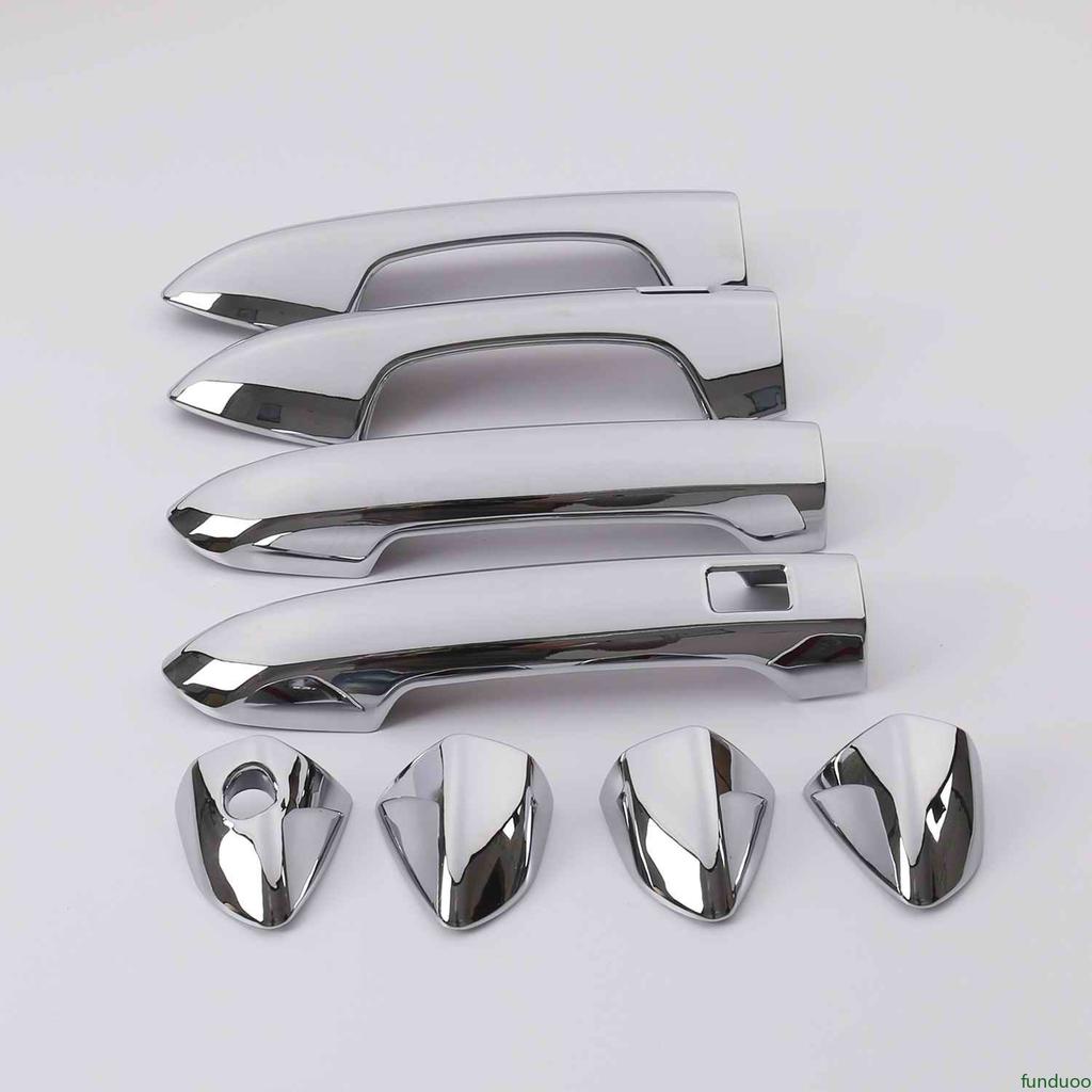 For Geely Coolray 2018    Carbon Fiber Chrome Car Door Handle Bowl Cover Decor Trim Sticker Styling