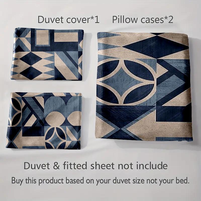 Geometric abstract shapes Bedding Duvet cover sets Duvet covers Pillowcases gifts (1 * Duvet Cover 2 * Pillowcases, without duvet insert)