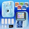 Kids Instant Camera Color Printing Camera 32GB 1080P Thermal Print Digital Camera Print Photo Video Games Music Children Gift