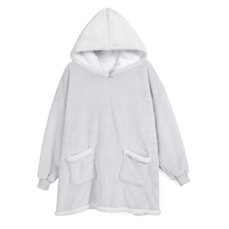 Wearable Blanket Hoodie for Men Oversized Hooded Blankets Sweatshirt Cozy Warm Fleece Blanket with Sleeves Adults Winter House Robes With Pocket