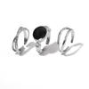 3-piece set of Personality Plain Circle Elegance Open Mouth Rings  Women Trend Party Aesthetic Jewelry Gift