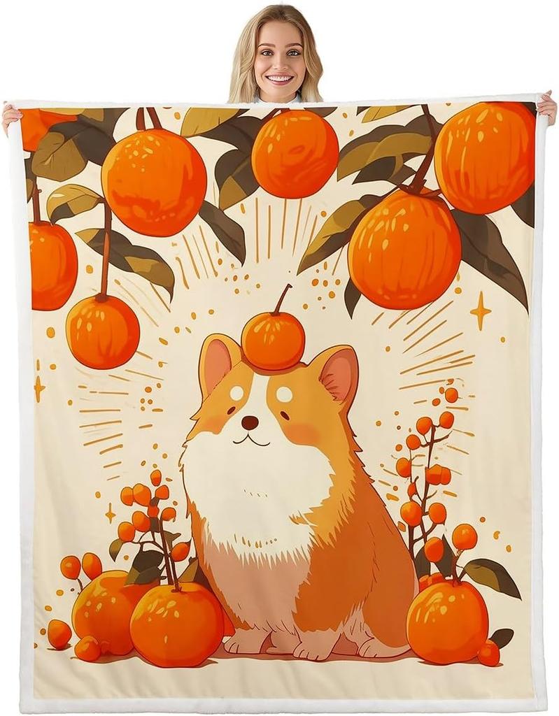 GUOYU Decke Japanische Stil Decken und Überwürfe Kran und Sonne Decke Überwurf für Kinder Erwachsene Kirschblüte Fleece-Decke Orientalische Malerei
