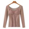 Women's Double-Sided German Velvet Thermal Top: Seamless, Thickened, Self-Heating, Chest-Padded, Warm Long-Sleeve Shirt for Autumn