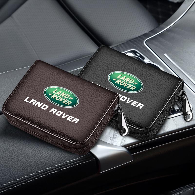Genuine Leather Car Driver's License, ID Card, Bank Card Wallet for Land Rover Range Rover Defender Freelander Discovery 1 2 3 Evoque Rover L322 L405