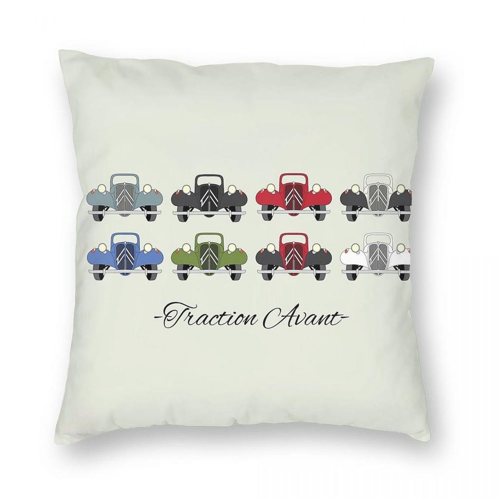Traction Avant Car Collection Pillowcase Polyester Linen Velvet Pattern Zip Decor Sofa Cushion Case Wholesale