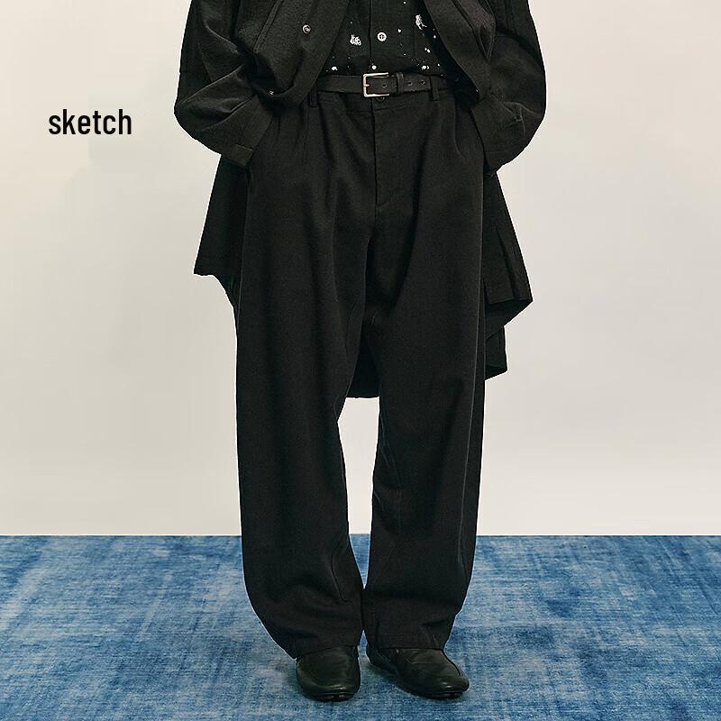 

Suxie Men s 2025 Fall Loose Fit Curved-Leg Casual Trousers L