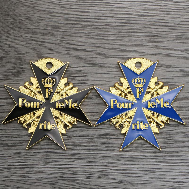 Prussia, Blue, Black, Marx Medal, Bravery Merit, Medal, Souvenir, Badge