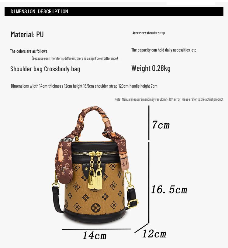 Geantă de mână crossbody cilindrică cu flori retro de toamnă pentru femei: Geantă tip găleată versatilă