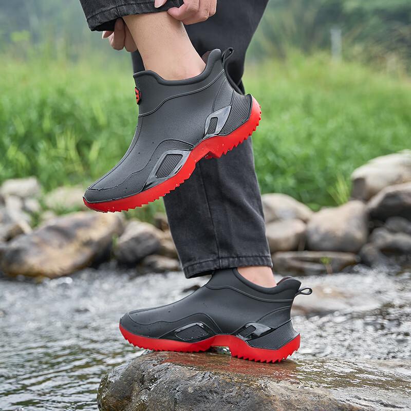 Summer rain boots men's short tube waterproof and non-slip PVC water shoe cover outdoor work wear-resistant and comfortable women's new rain shoes