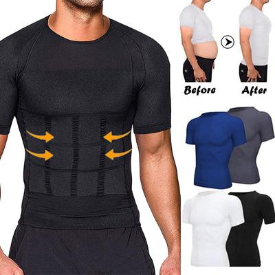 Camicia a compressione da uomo Addome Slim Body Shaper Controllo della pancia Shapewear Vita Trainer Canotte Gilet da allenamento Intimo dimagrante