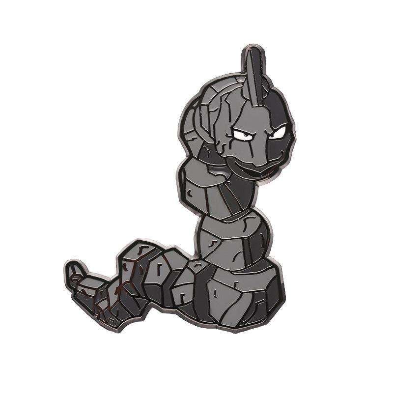 Big Playful Rock Snake Enamel Badge Creative Japanese Anime Metal Brooch For Gifts