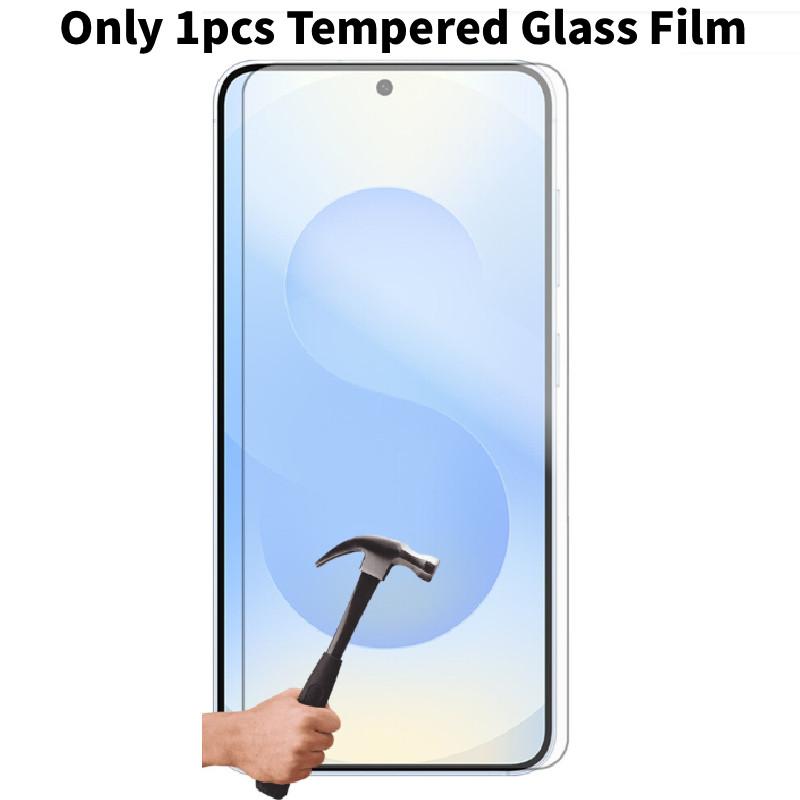 S25 For Galaxy Clear Back Case Cover And Tempered Glass Protector Screen