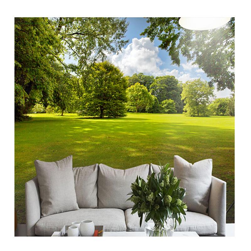 

3D Stereo Green Tree Grass Wallpaper Sunlight Natural Scenery Mural Living Room Bedroom 3D Mural Wall Paper 200 cm(W) x 140 cm(H)