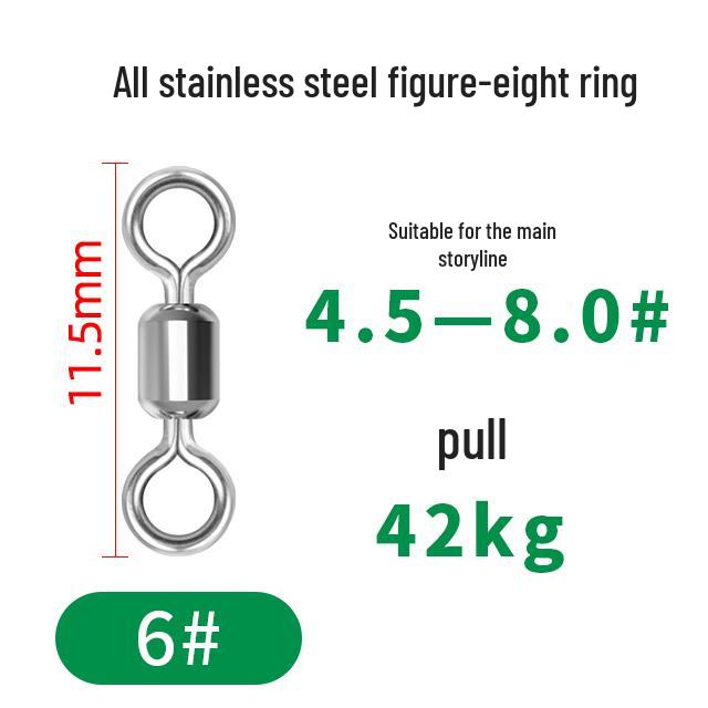 Stainless Steel High-Speed Figure Eight Ring Fishing Swivel Connector