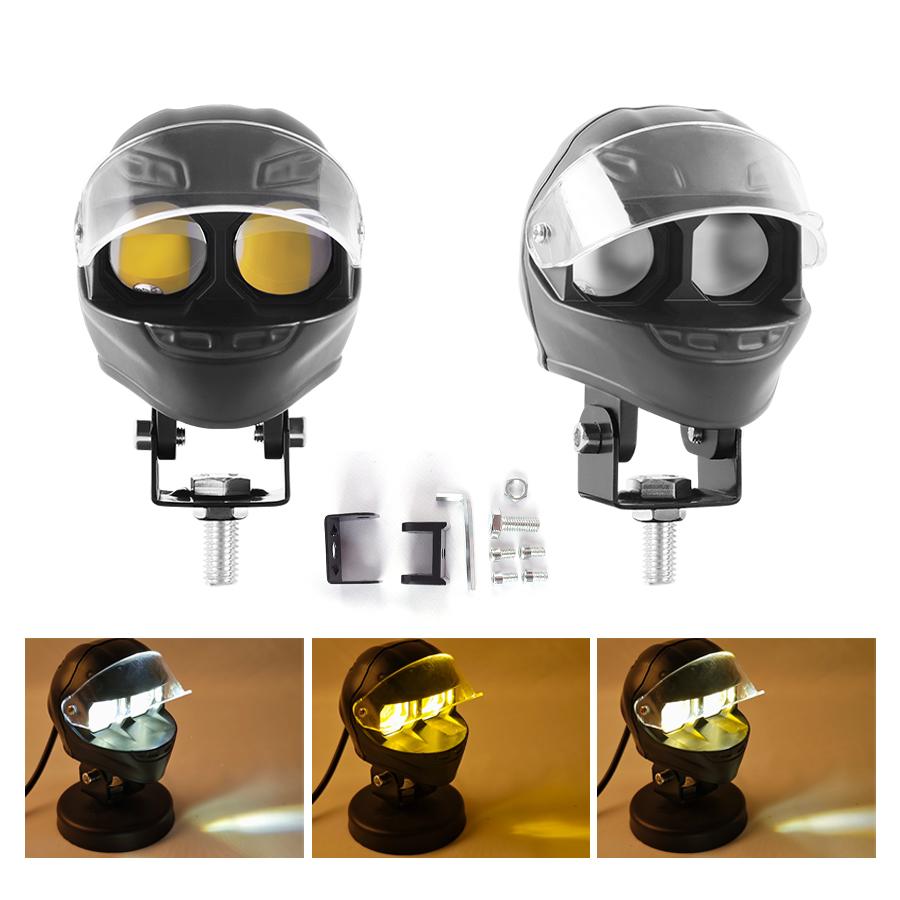 Aluminum Motorcycle LED Headlight White High low beam Projector Lens ATV Scooter Driving Lamp Fog Light Auxiliary Spotlight Lamp