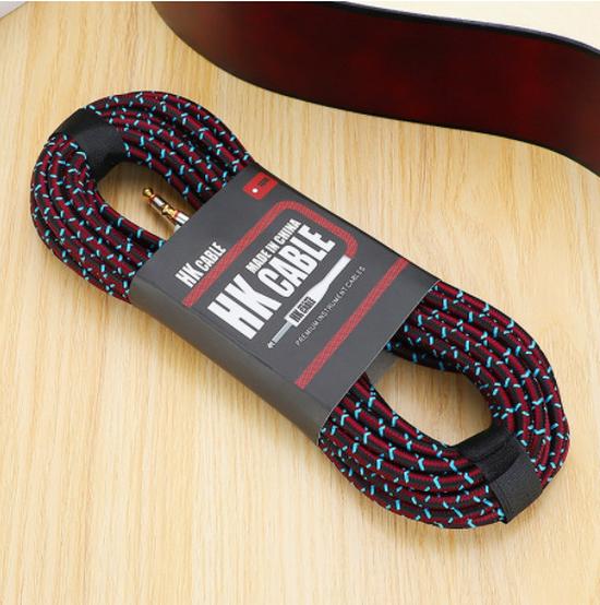 HK Braided Audio Cable for Guitars and Basses - Noise Reduction, Acoustic & Electric Use