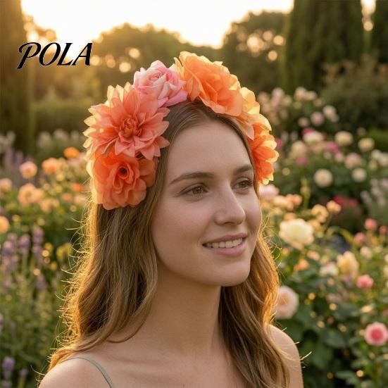 Dance Headband 3D Flowers Hair Hoop, Halloween Party Headband, Simulated Long-lasting Hairband Rose for Vacation Accessories Gift Photogenic Accessory