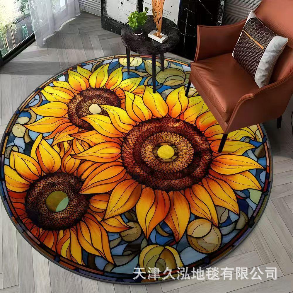 Circular Carpet Living Room Sofa Bedroom Floor Mat Foyer Dirt Resistant and Easy To Maintain Door Mat