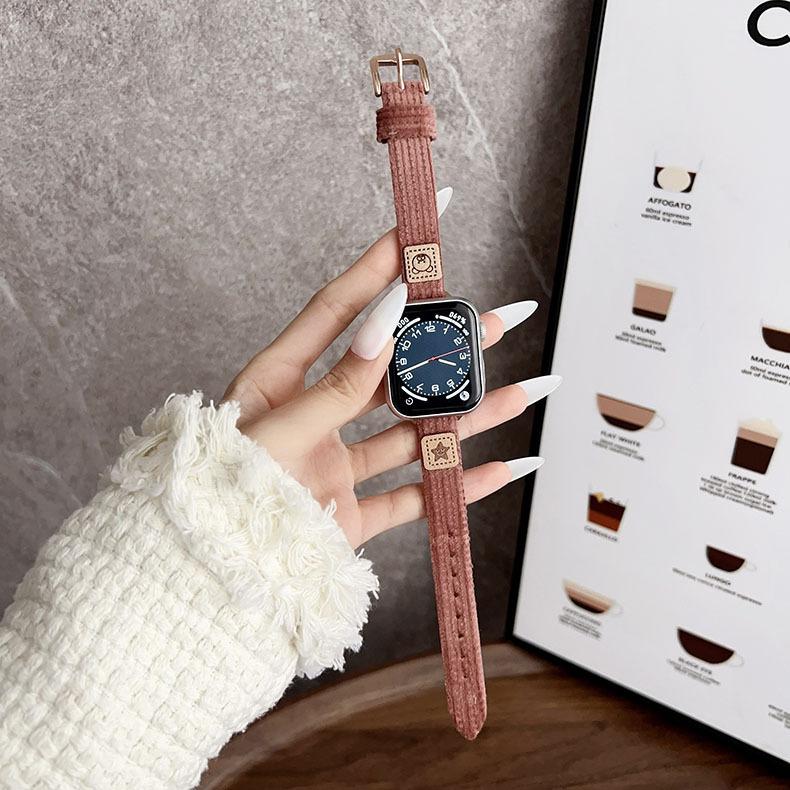 For Apple Watch Applewatchs10 Strap Bear Star Corduroy Iwatch98765Se Fine