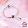 Heart-Shaped Rose Beads Copper Valentine'S Day Dangle Pendant Fit Bangle Bracelet Necklace Diy Jewelry