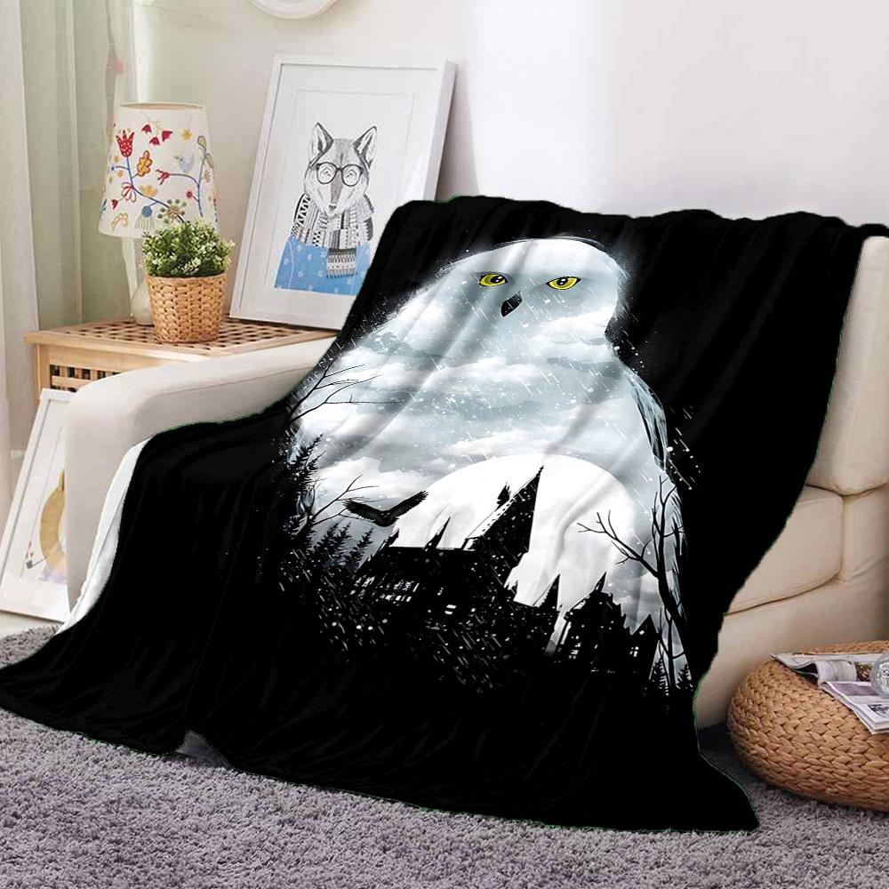 1pc Harry Potter Flannel Throw Blanket - HD Printed Lightweight Soft Warm All-Season Blanket for Sofa, Bed, Travel, Camping 013