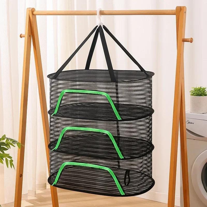 

Folding Food Drying Net Anti-mosquito Dry Rack Hanging Basket Herb Drying Net for Flowers Buds Plants Vegetable Fruit Organizer