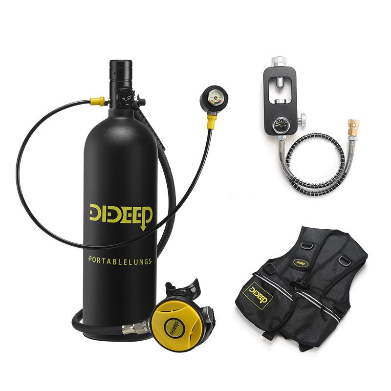 DIDEEP X5000Pro 2L Scuba Diving Equipment with Oxygen Tank & Residual Pressure Gauge