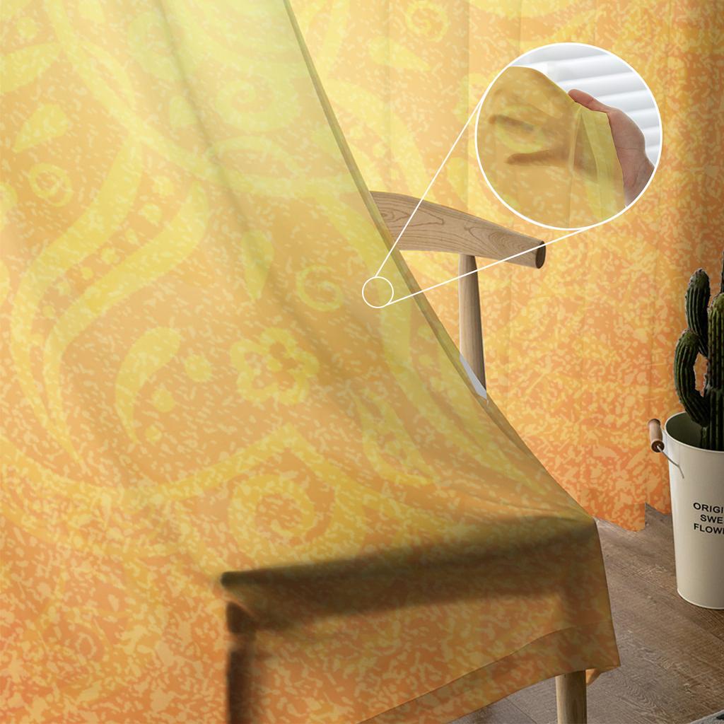 Orange Indian Style Curtain Window Tulle For Living Room Bedroom The Kitchen Window Treatment Decorations Curtains