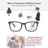 Square Multifocal Progressive Reading Glasses Men Fashion With Diopters Anti-glare Computer Eyeglasses Women UV400