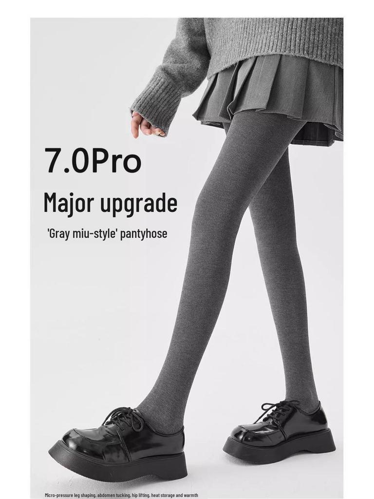 JIAZINI Damen Graue Mikro-Kompressions-Schlankheitsleggings - Fleecefutter, Rutschfest, Ideal für Frühling und Herbst/Winter.