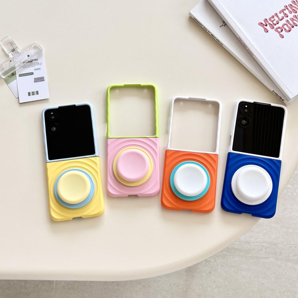 For Xiaomi Mix Flip and Mix Flip 2 Case Magsafe Ripple Pattern Contrast Color Block Foldable Matte Anti-Slip Grip Cover