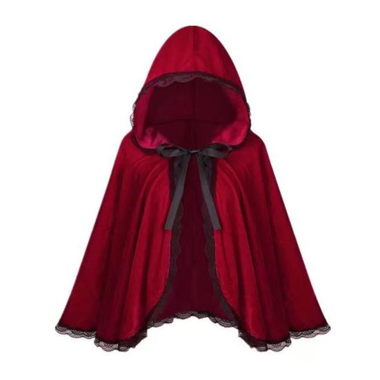 Fairy Hooded Cloak Renaissance Medieval Cosplay Costume Adults Velvet Wizard Witch Cape for Halloween Christmas Cosplay Party