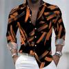2026 New Men's Shirt Fashion Printed Long Sleeve Shirt Trendy Collar