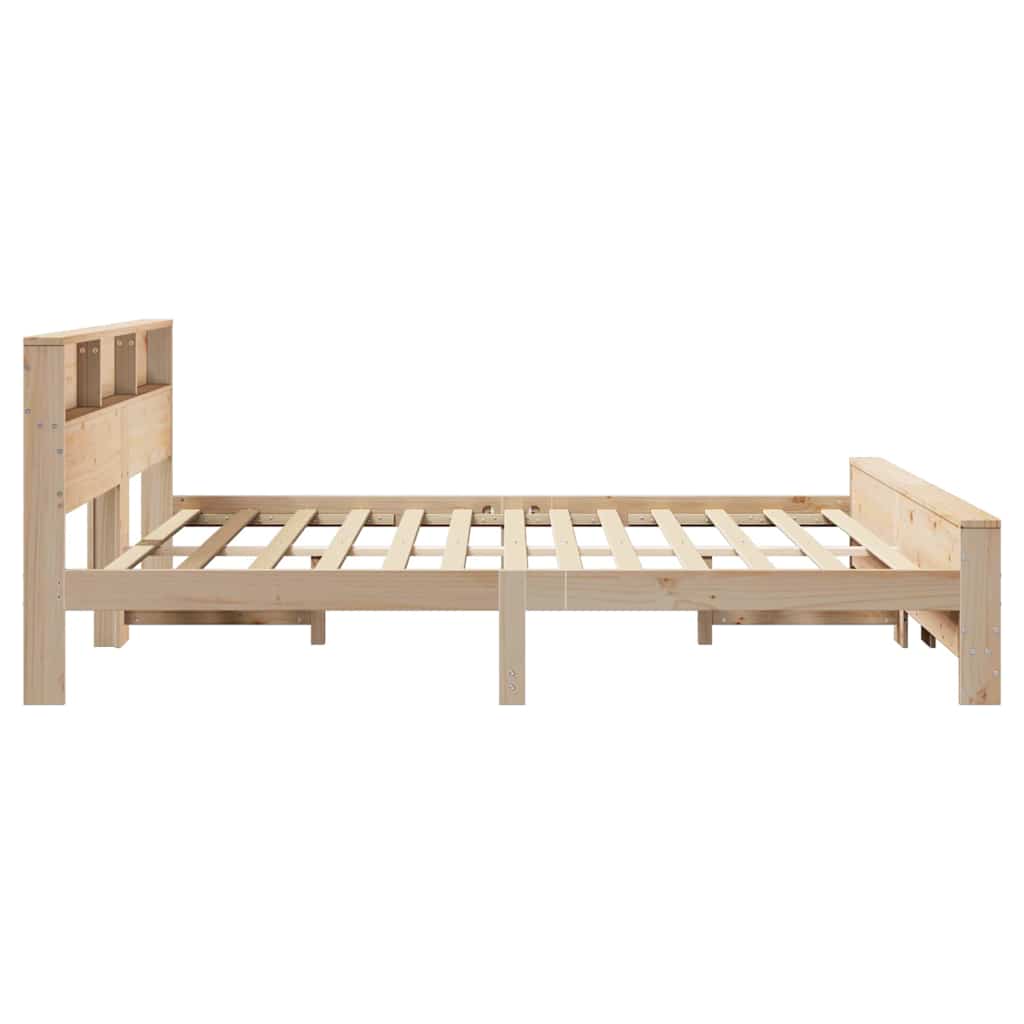 Platform Bed Frame with Headboard Brown 180 x 200 cm Wood Based Material