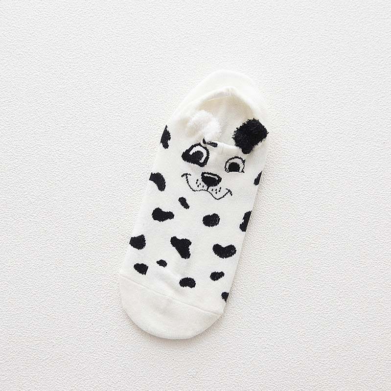 5 Pairs Women's Socks Spring Summer Three-Dimensional Shallow Mouth Cartoon Female Cotton Invisible Japanese Cute Animals Socks