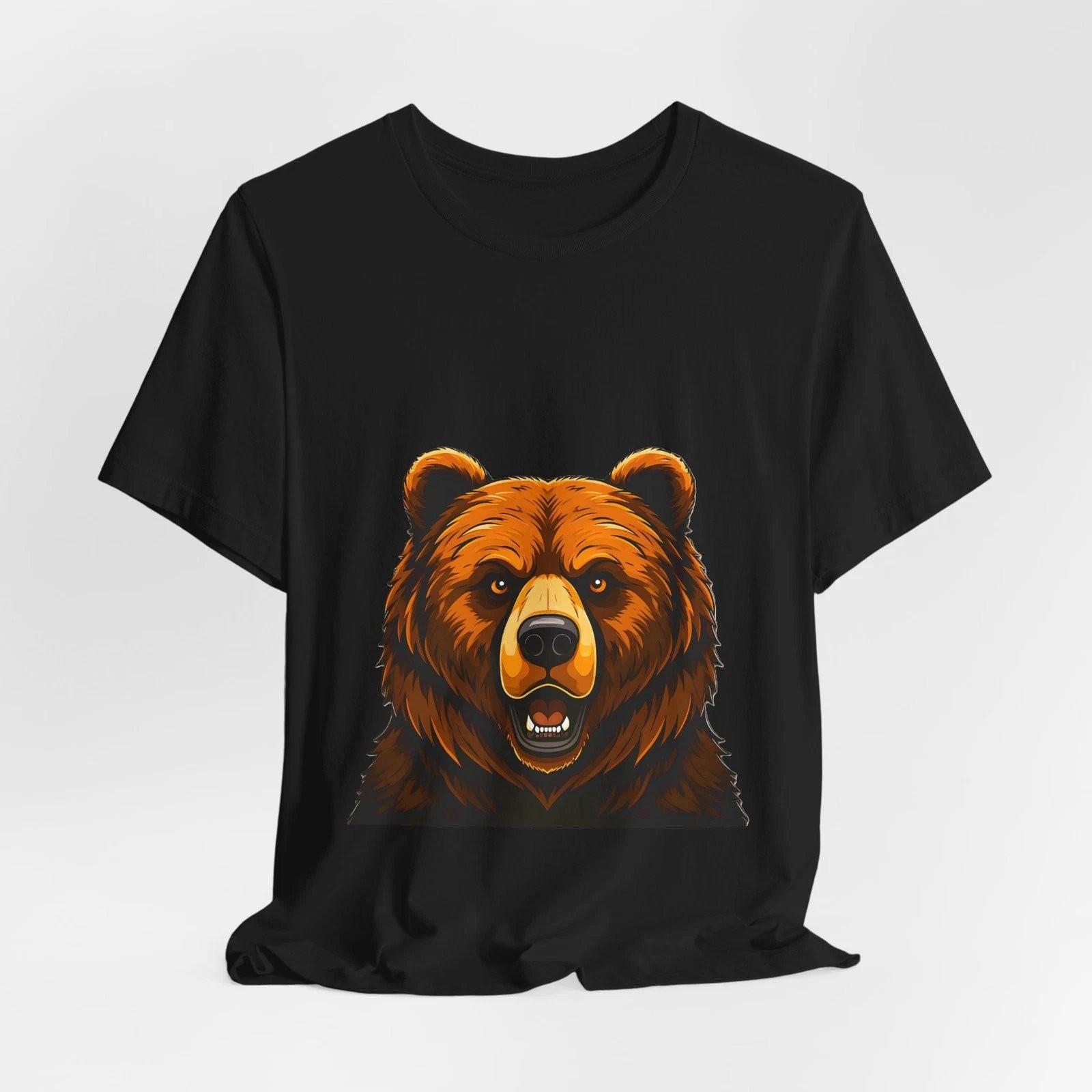 Roaring Bear Head Wildlife Graphic Tee L