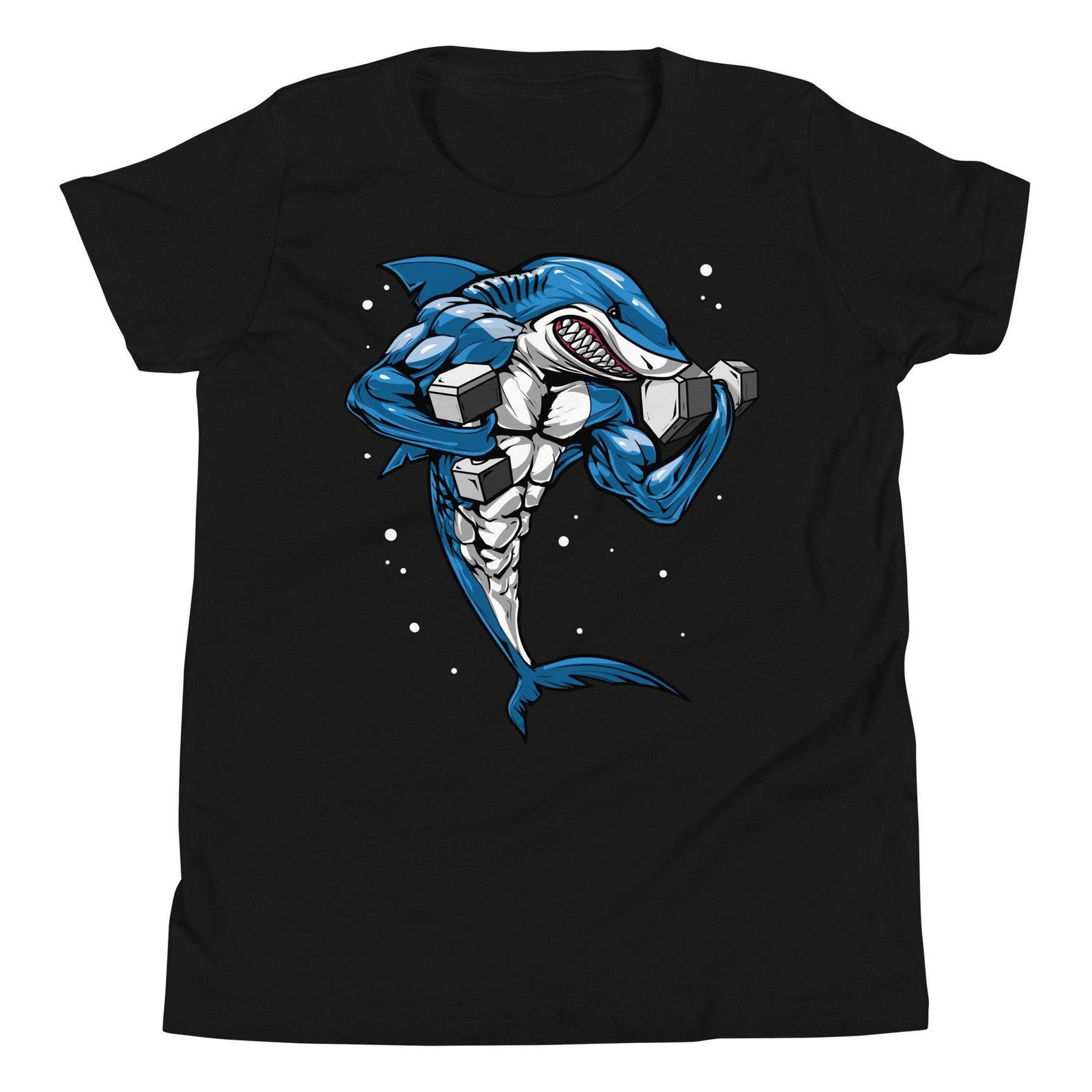 Shark Fitness Kids Shirts, Shark Boys Tee, Gym Workout Clothing, Bodybuilding Shirt, Shark T-Shirt, Shark Kids Clothes, Weightlifting Tee 100