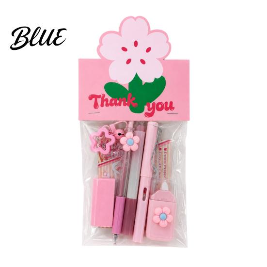 Practical Stationery Kits Flower Set Macaron Color Correction Tape And Smooth Shaped Writing Gel Pens Portable Homework Essentials for Students