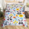 Panda Duvet Cover Cute Cartoon Animal Bedding Set Green Bamboo Print Comforter Cover Lovely Wild Animal Panda Bedspread Cover