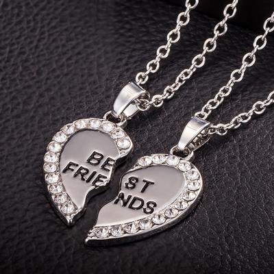 Best Friend Unisex Mens Womens Heart Pendant Necklace Jewelry Chain